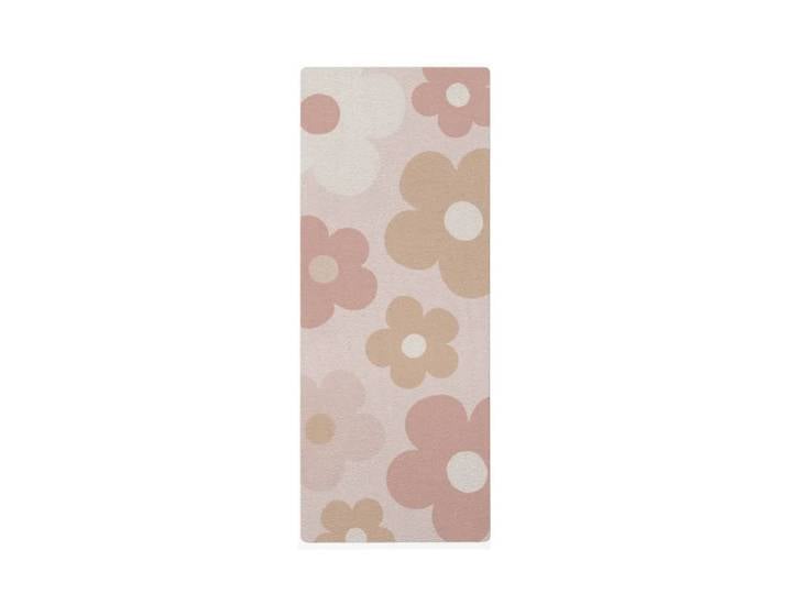 Tapis de yoga enfant marguerites rose 62x160cm