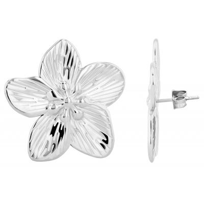 Paar Ohrhänger ADELIA´S "Damen Ohrstecker aus Edelstahl mit Blume", silber, Ohrringe, Damen, Damen, Edelstahl