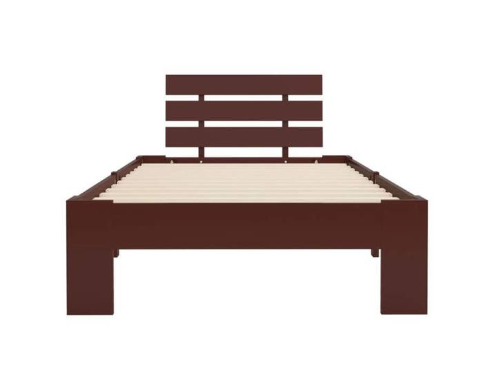 Bon plan  Lit Double pour adolescent/Adulte Cadre de lit - Non matelas - marron foncé pin massif 100x200cm Thome5808239
