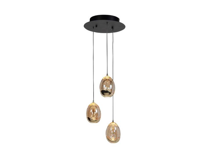 HighLight Glas Hängelampe Golden Egg, dimmbar, creme / amber, für Wohn- / Esszimmer, Glas, Modern, Pendelleuchte