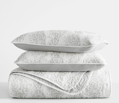 Becky Cameron All Season 3 Piece Distressed Damask Reversible Quilt Set with Shams