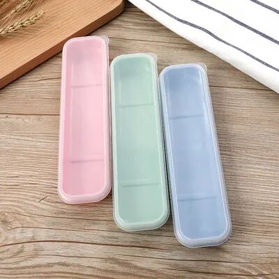 Discount Dollar Deals Portable Flatware Box Travel Tableware Storage Case, Simple Tableware Storage Box Case For Cutlery Kit Dinnerware Bag clear
