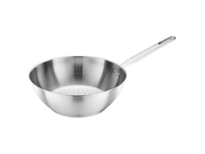 Fiskars Wok\, Ø 28 cm / 4\,5 L\, All Steel pure\, Poêle non revêtue\, Convient pour toutes les cuisinières\, Inox recyclé\, Argent\, 1065629