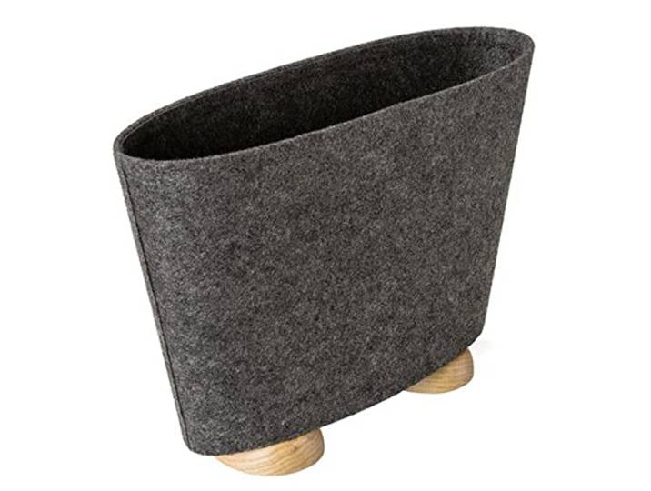Pieperconcept AVIS, Accessoires, Zeitschriftenablage, Filz grau, Holzfuß Eiche Natur, Maße: H/T/B= 28cm-12cm-4cm