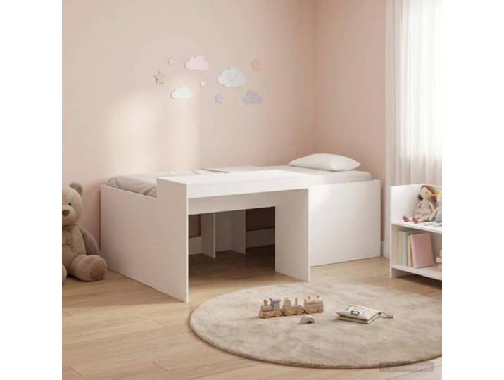 Pulverbeschichteter Metallrahmen mit Vorhängen Kinder Hochbett Schwarz 107 Kinder Loft Bettgestell mit Vorhängen Schwarz und Blau Hochbett Metall Rahmen Stufenbett fuer Kinderzimmer mit Leseecke