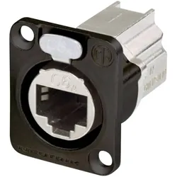 Neutrik Ethercon CAT6A D Shape feedthrough,Black, Elektronikkabel + Stecker, Schwarz