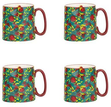 10 Strawberry Street Bella Snack Time Mugs, Set of 4
