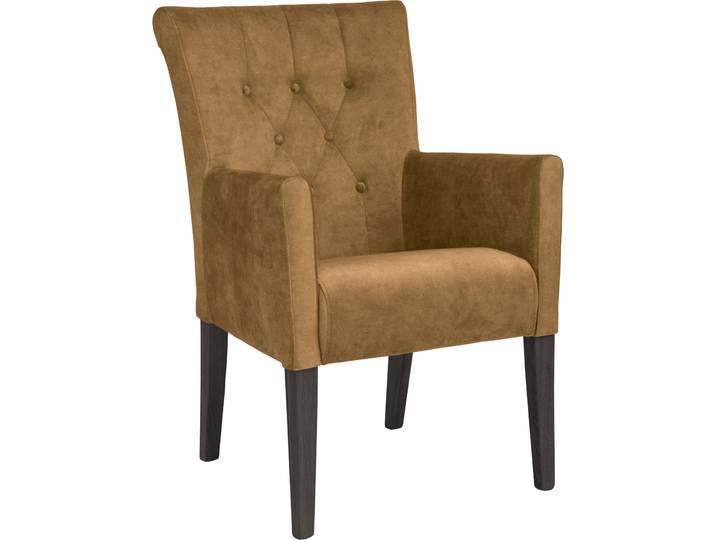 Esszimmerstuhl HOME AFFAIRE King , gold (goldgelb, wenge), B:60cm H:92cm T:65cm, Polyester, Stühle, Esszimmerstuhl, Esszimmerstuhl mit Knopfheftung