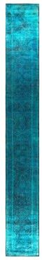 Overton "Contemporary Overdyed Wool Hand Knotted Runner - 2' 7"" x 19' 10"""
