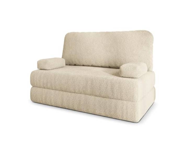 Masseno Schaumstoffsofa KESTE mit Schlaffunktion, Schlafsofa, Wohnzimmersofa, Couch, Sofa, Bettsofa, Bucle-Stoff – Creme Quelle 02