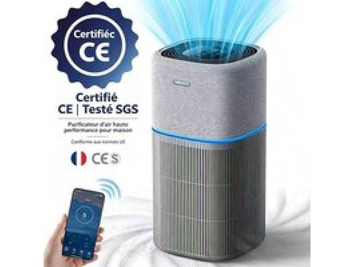 Purificateur dAir Intelligent AmiCura P3 1000 m³/h CADR Affichage LED Certifié TÜV/CE pour Chambre jusquà 250 m² Nuit Lumineuse
