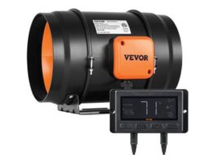 VEVOR Ventilateur d'Extraction 200 mm Extracteur d'Air Conduit 1371 m³/h 68 W Régulateur Température Humidité Silencieux Moteur Électrique pour Refroidissement Tentes Croissance Cultures Hydroponiques