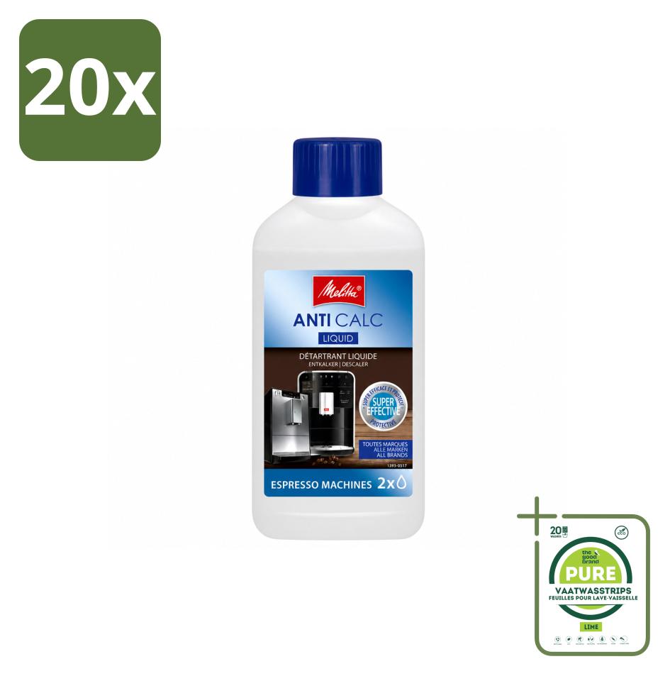20 x Melitta Flüssig-Entkalker für Kaffeevollautomaten - 250 ml - Großpackung - 20 Stücke