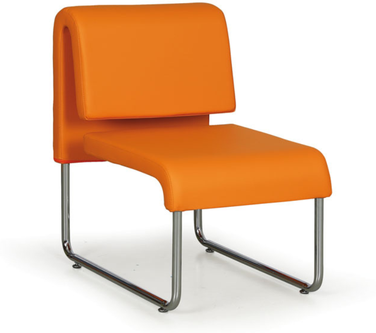 B2B Partner Kožené křeslo do čekáren, Sofa PUBLIC, oranžová