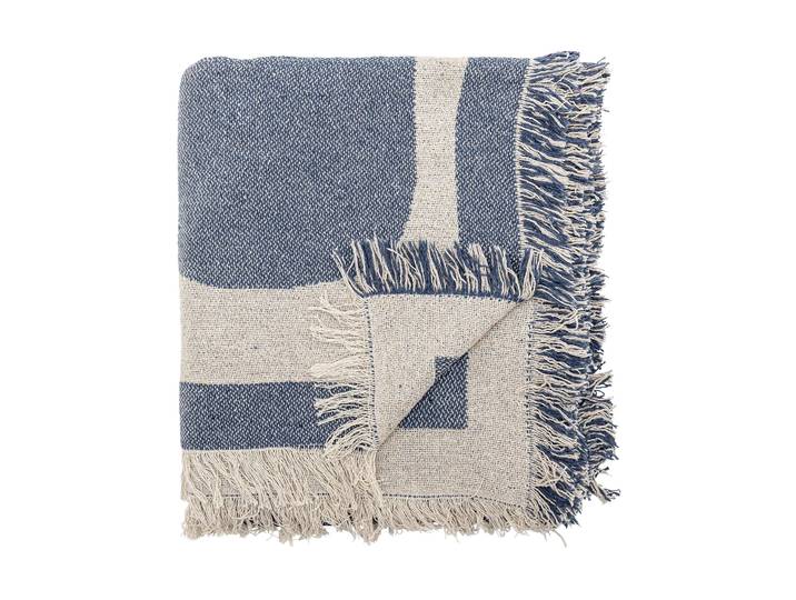 Bloomingville Plaid en coton Ethan 160x130 cm Bleu