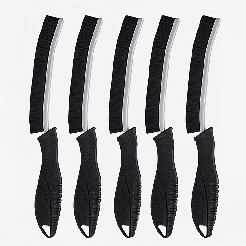 JORDAN&JUDY Lange Steel Schoonmaakborstel voor Spleten met Bladvormig Handvat - 5-Pack