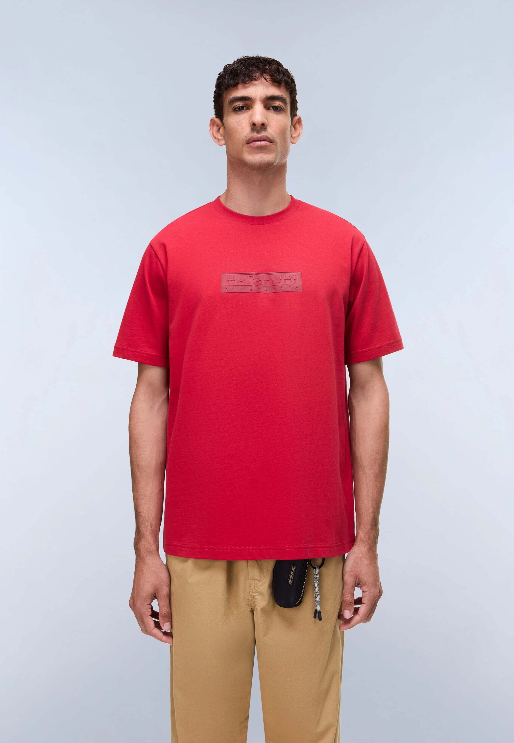 T-Shirt NAPAPIJRI "Napapijri T-Shirt S-BOX LOGO SS 1", Herren, Gr. M, rot, Obermaterial: 100% Baumwolle CO., Shirts T-Shirt rot M