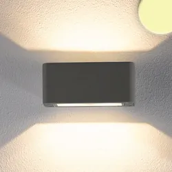 ISOLED LED Außenwandleuchte Up&Down, eckig, 4x3W CREE, IP54, 3000K 490lm 120°, Aluminium, Anthrazit ISO-112199