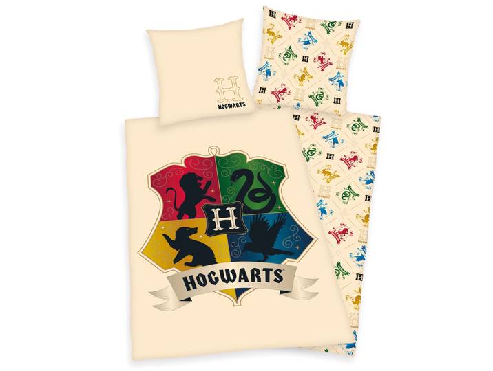 Wendebettwäsche HARRY POTTER Harry Potter , bunt, B/L: 135cm x 200cm, 1 Stk., 1 Stk., Linon, B/L: 80cm x 80cm, Linon, Obermaterial: 100% Baumwolle, Bettwäsche, Wendebettwäsche, mit tollem Harry Potter Motiv