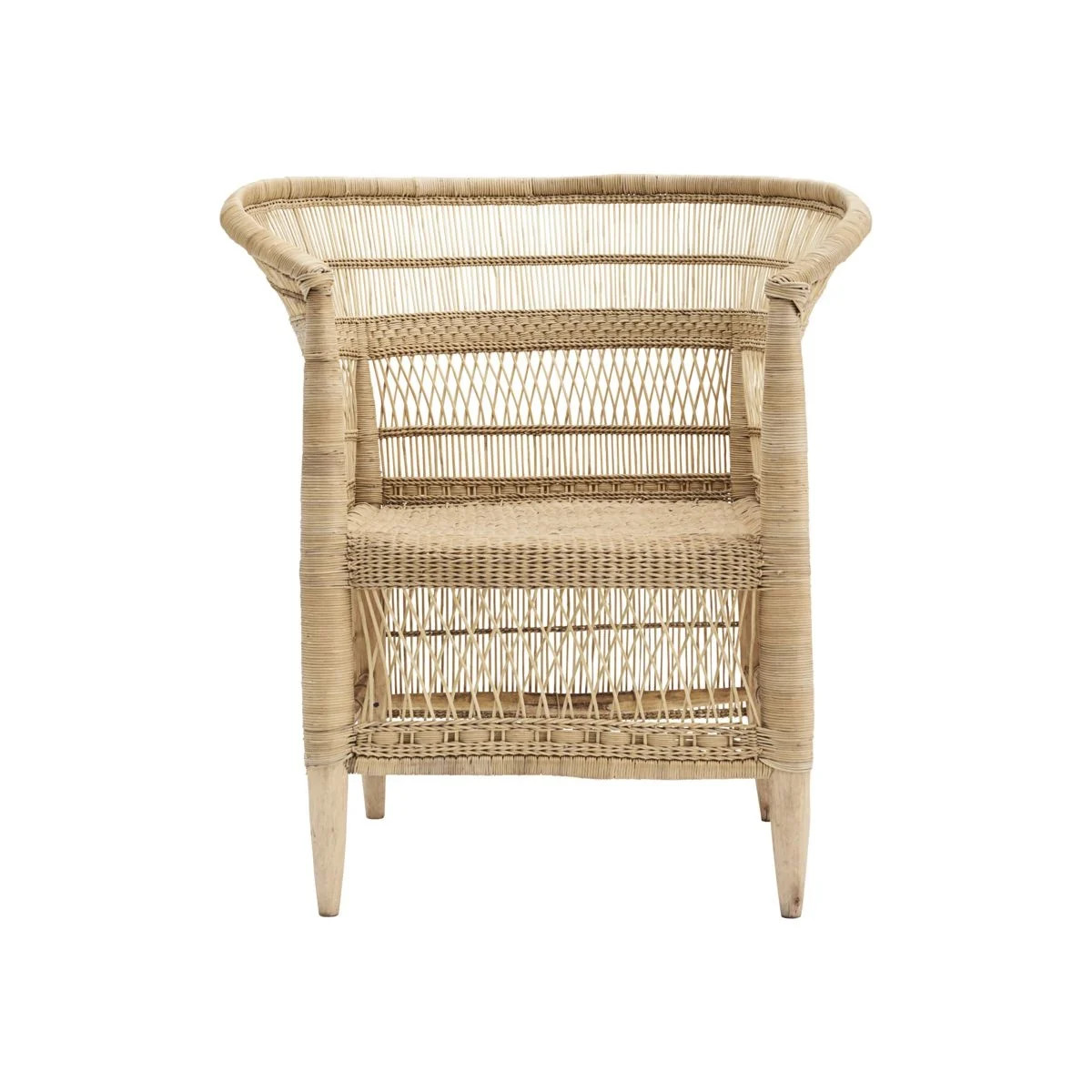 House Doctor Rika stoel met armleuning - naturel/beige/bruin - rattan en hout