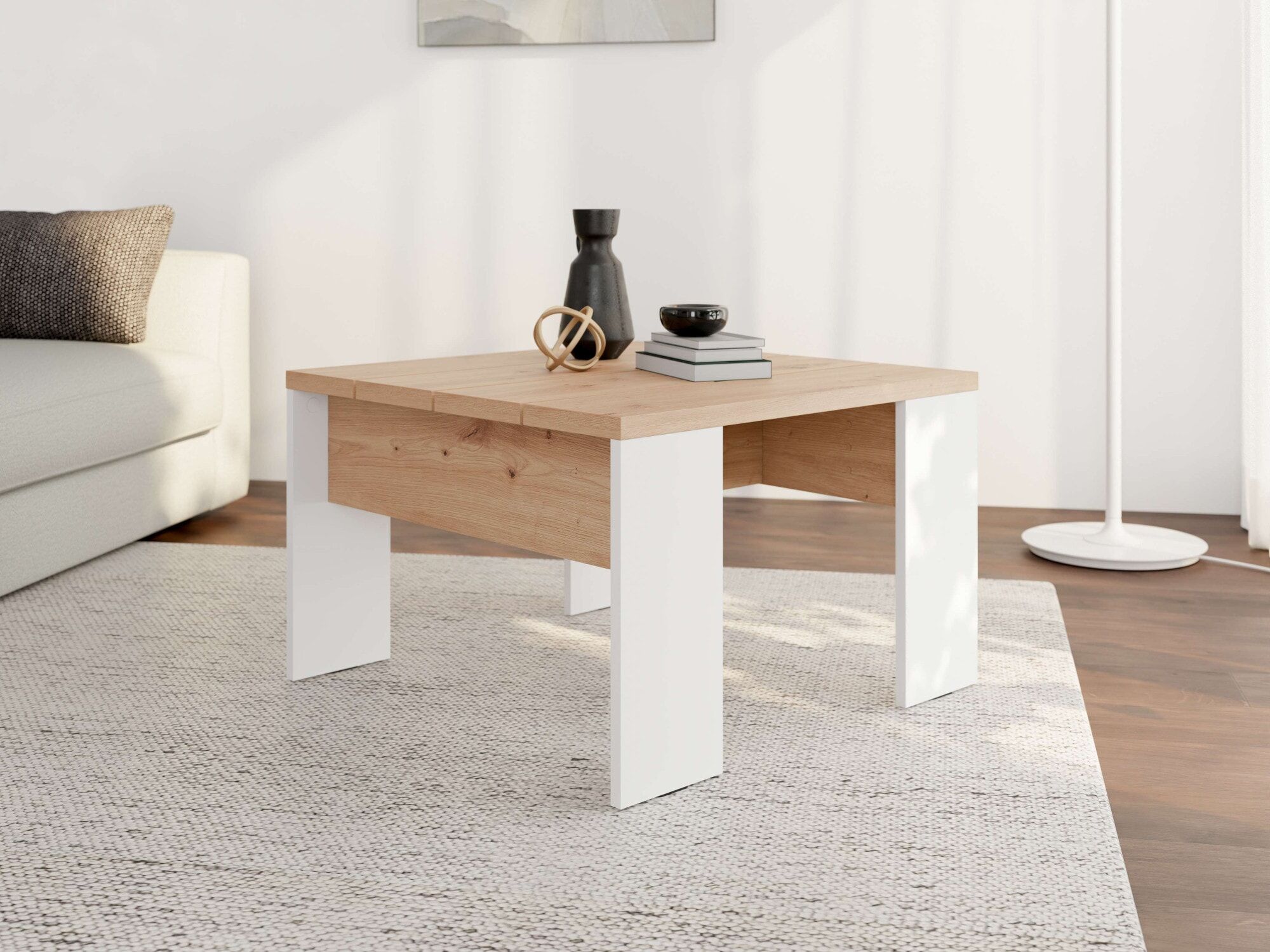 Couchtisch HOME AFFAIRE "Montese, Wohnzimmertisch, Sofatisch, Beistelltisch, Kaffeetisch", braun (opaque weiß, artisan eiche, weiß, artisan eiche, artisan eiche), B:66,5cm H:42,5cm T:66,5cm, Tische, Couchtisch, Moderner Couchtisch: 3 Grössen, 4 Farben – i