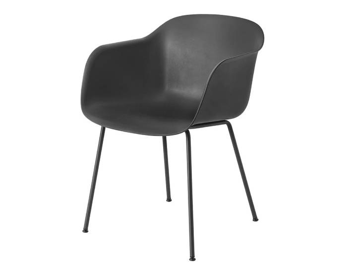 Muuto Chaise Fiber Chair avec accoudoirs noir
