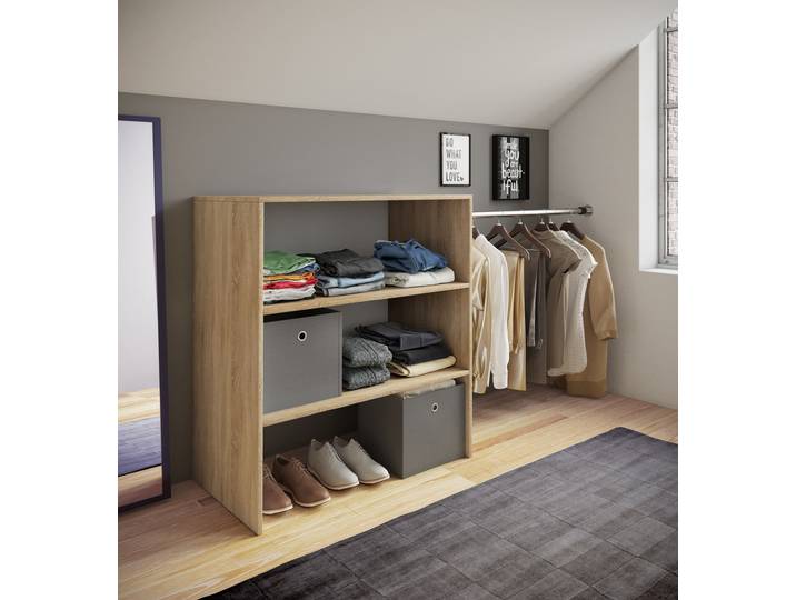 home24 Garderobe Dacho - hoogte 100 cm 90 x 100 x 50cm hout/bruin/Sonoma eikenhouten look