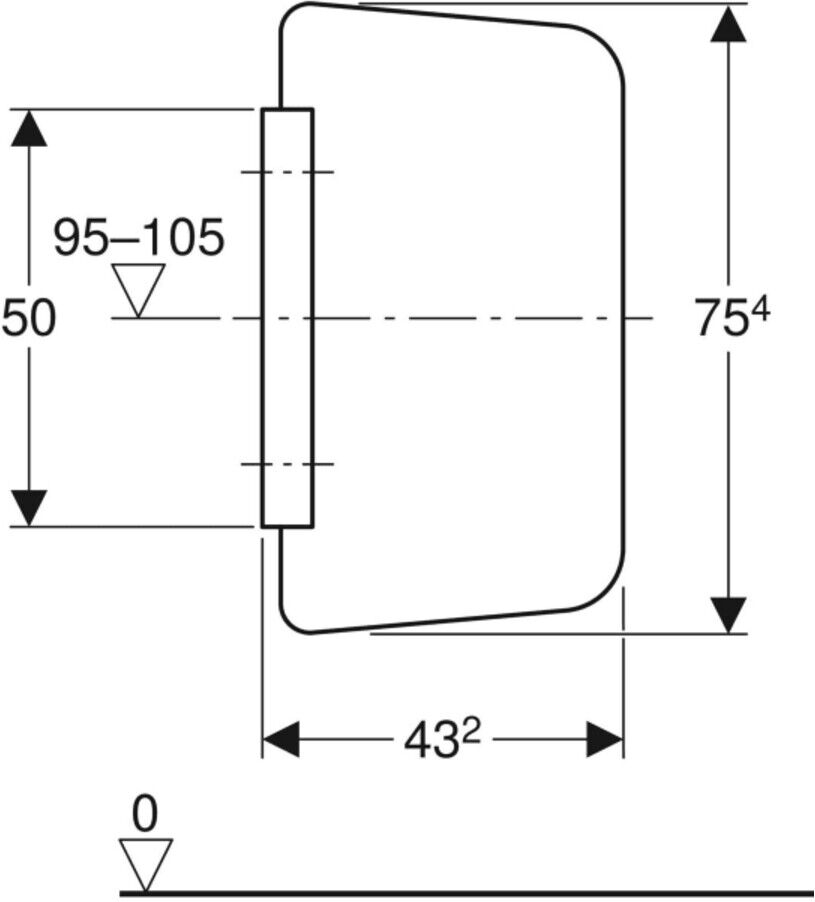 Geberit Urinal-Trennwand anthrazit, 75,4x4x43,2cm (115205CD1)