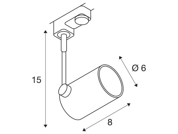 SLV Bima I Strahler 3-Phasen-HV-Schiene weiß I, dimmbar, weiß / opal, für Flurbereich, Aluminium, Modern, Stromschienenstrahler