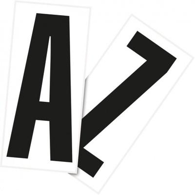 Aufkleber I Kombipackung Buchstabe A-Z, weiß/schwarz, Folie, SH 200mm, 101x225mm, 1 je Buchst/PAK