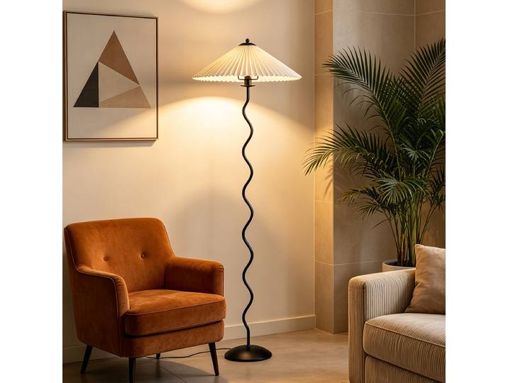 Lampadaire artistique de styliste nordique, lampes plissées minimalistes, lampe de Table sur pied pour chambre à coucher, décor de salon, éclairage d'ambiance