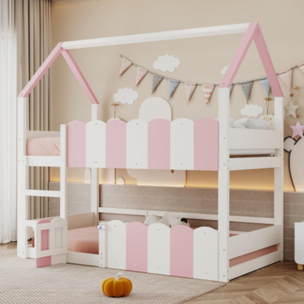 Kinderbett, Kinder-Etagenbett, Bett verfügt über Einen Lattenrost 90*200 cm