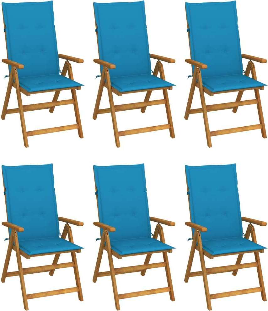 Maison Exclusive - Klappstühle 6 Stk. mit Auflagen Massivholz Akazie