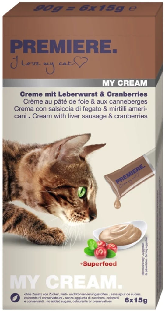 Premiere Snack Cat My Cream 6x15G FEGATO E MIRTILLI