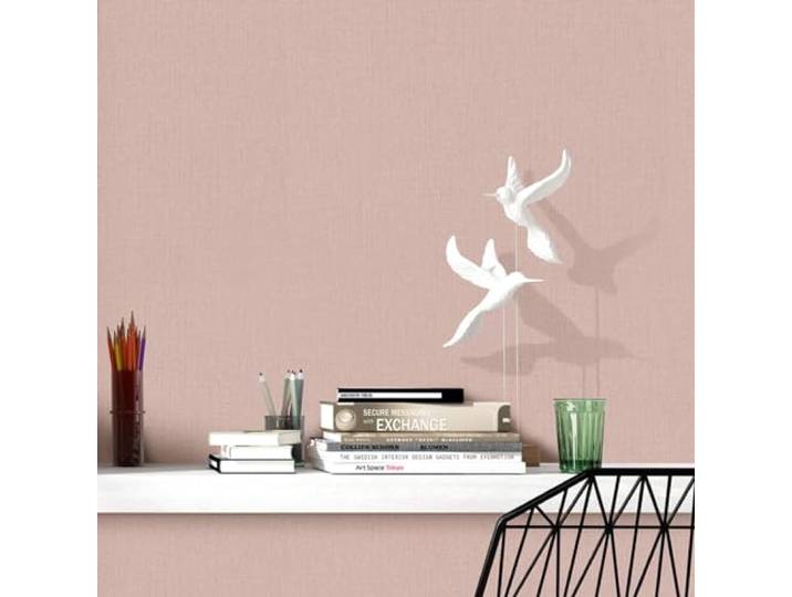 Vliestapete Uni Leinen Optik Struktur Modern Rosa Beige 10359-04