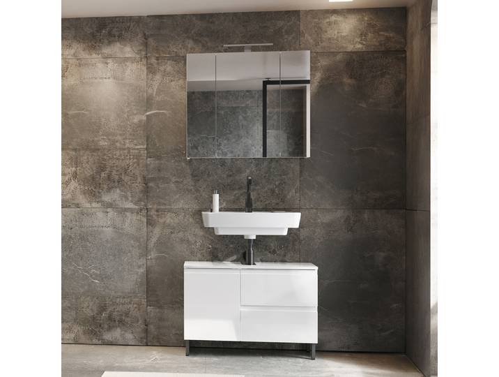 Ensemble de salle de bain Salinas 80 cm 80 x 200 x 34cm Blanc/Blanc