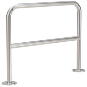 WSM Fahrradständer 9211 Edelstahl, Bodenmontage, Anlehnparker, beidseitig, Breite 100cm, für 2 Fahrräder