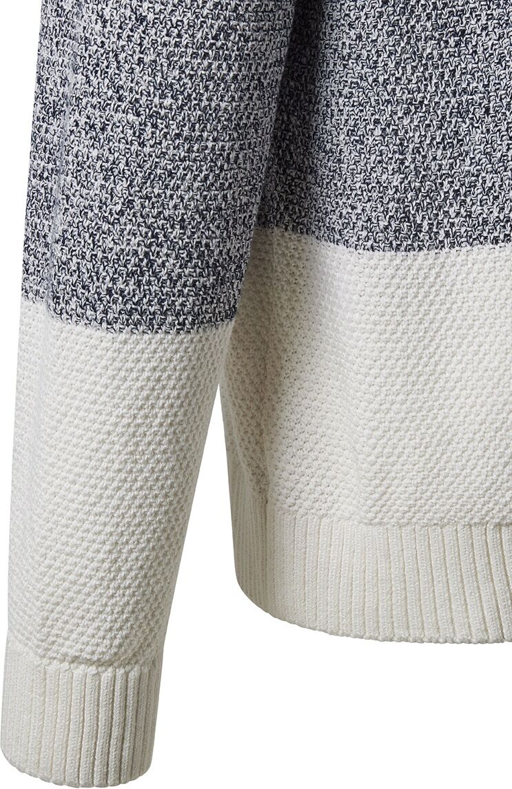 Strickpullover "Knit 1/1 Cowl neck b", Herren, Gr. XXL, blau (d'blau meliert), Strick, Obermaterial: 100% Baumwolle, PIONEER AUTHENTIC JEANS, meliert, normal hüftbedeckend, Rundhals, Flachstrickbündchen, Pullover Strickpullover, mit Stehkragen und Colorbl