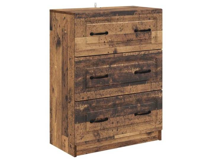 GFEROMRF Schubladenschrank Altholz 66x34,5x87 cm Holzwerkstoff Kommode Vintage-Design, Holzwerkstoff, Stangengriffe, pflegeleicht, vielseitig nutzbar