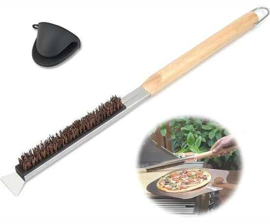 Pizza-borstel met siliconenborstels, bruin, 53,5 cm