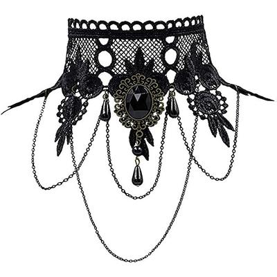 Halsband Halskette Spitze Tattoo Halsband Punk Mode Lolita Schmuck Vintage Gothic Stil Schnürung künstliche Edelsteine Spitze Legierung Damen Mädchen Modeschmuck