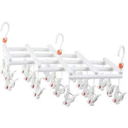 Praktischer klappbarer Kleiderbügel mit Clips, 19 Clips