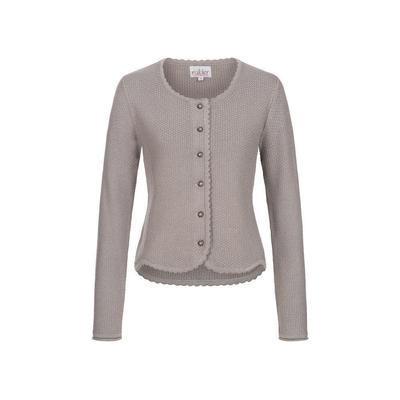 Strickjacke NÜBLER "Strickjacke Yvonne", Damen, Gr. XL, silber, Obermaterial: 100% Baumwolle CO., Strickjacken Strickjacke