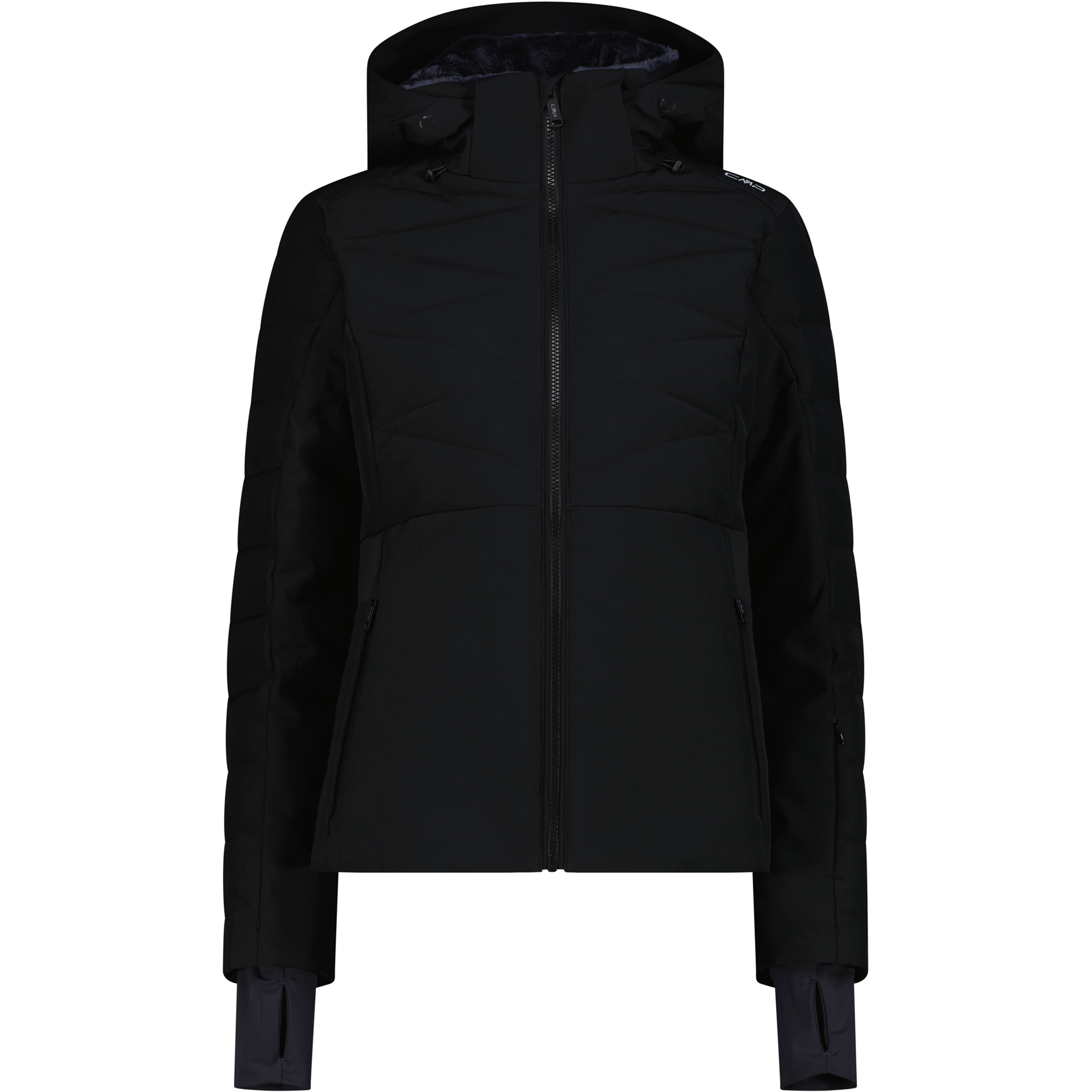 CMP Zip Damen Isolationsjacke schwarz Größe S Skifahren Elastisch