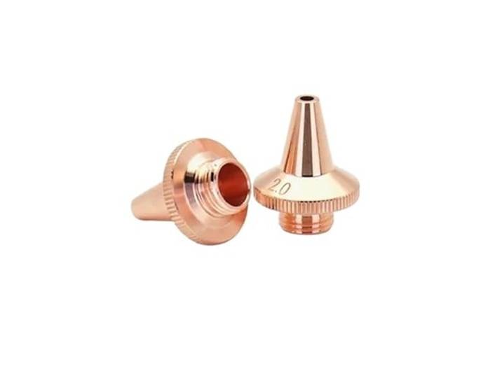 PADGCNOR Schweißdüse 10 STÜCKE 3D-Laserdüse M8 Durchmesser 15 mm Höhe 19 Schneiddüse Einzel- und Doppelschicht for Faserlaser-Schneidemaschine(2.0mm,Single Layer)