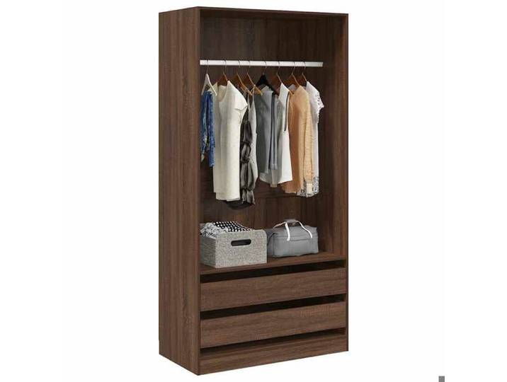 {January Sale}Garde-robe - armoire penderie Cabinet à chambre - meuble de rangement Chêne fumé 100x50x200cm - Bois d'ingénierie 8_