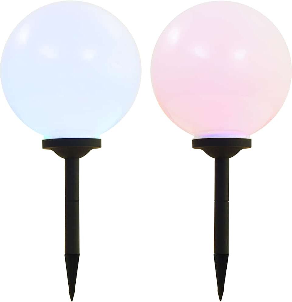 vidaXL Lampe LED sphérique solaire d'extérieur 2 pcs 30 cm RVB
