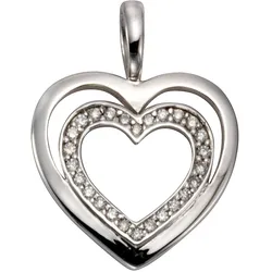 Orolino Anhänger Gold 585 Herz-Motiv mit 26 Brillanten zus. 0,11ct.