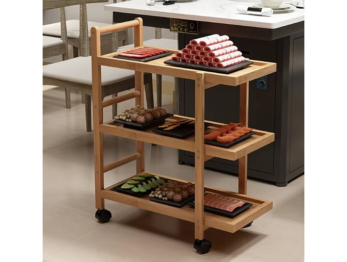 Chariot de service roulant à plusieurs niveaux robuste – Chariot de service de cuisine commerciale et de marmites chaudes avec roues de verrouillage Restaurant, maison