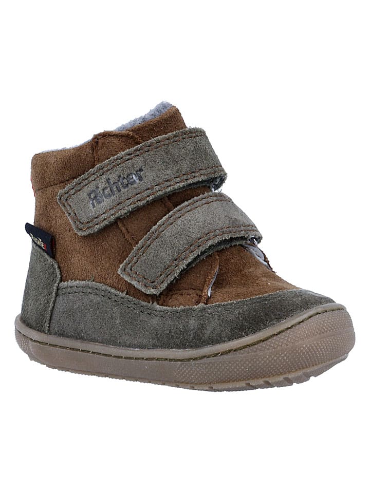 Richter Shoes Leder-Barfußschuhe "Maxi" in Hellbraun/ Khaki - 25